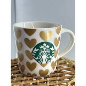Starbucks 2015 Gold Hearts Espresso Demitasse Mini 3 oz Coffee Mug Cup